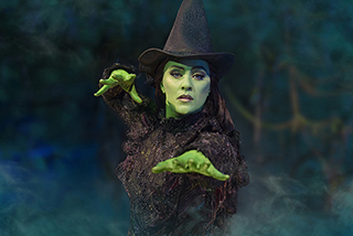 Lucie Jones as Elphaba. Photo by Matt Crockett