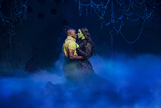 Ryan Reid as Fiyero and Lucie Jones as Elphaba. Photo by Matt Crockett